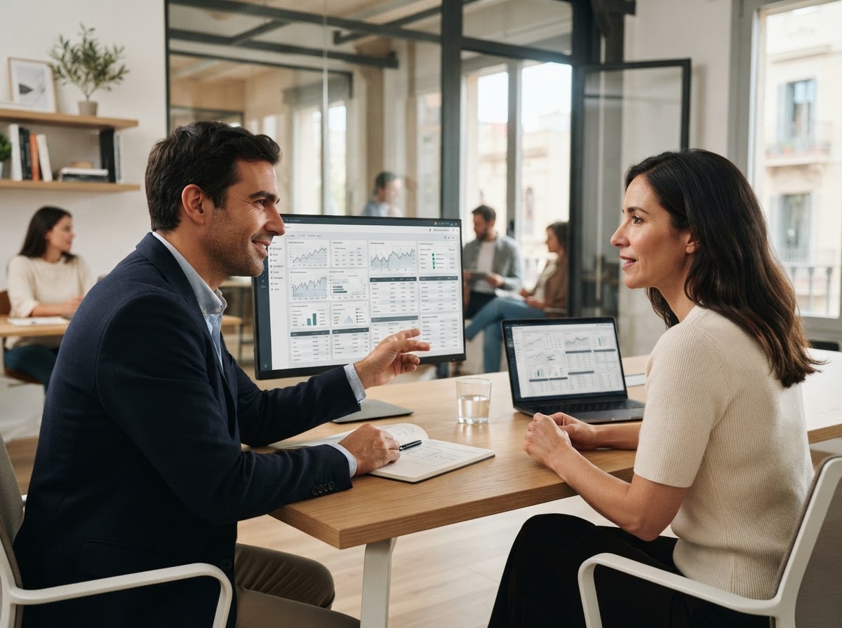 Rayo Ganancivo: equipo financiero revisando el panel de optimización de tesorería